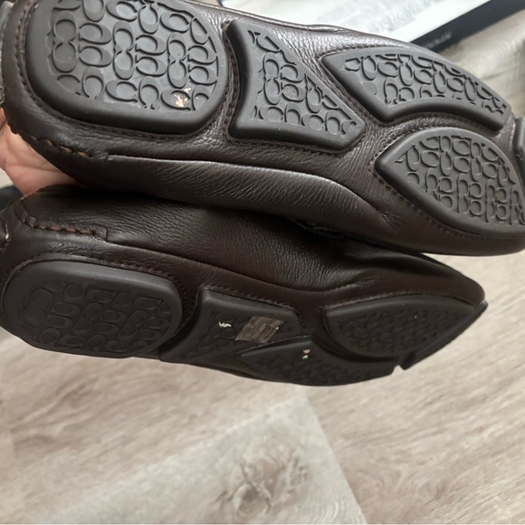 Men’s Coach leather loafers. Tan and brown size 10.5. Worn once. - Picture 3 of 5